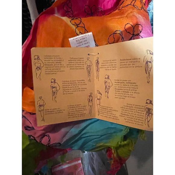 NWT Multicolored Multi-use Wrap by Wayan Natural Wear Retail $199.99 - Picture 6 of 7